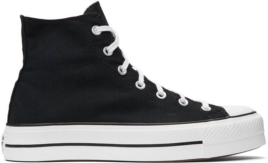 Converse Black & White Chuck Taylor All Star Platform Hi Sneakers - Picture 5