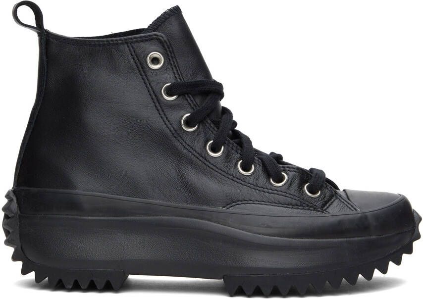 Converse Black Leather Run Star Hike High Sneakers - Picture 3