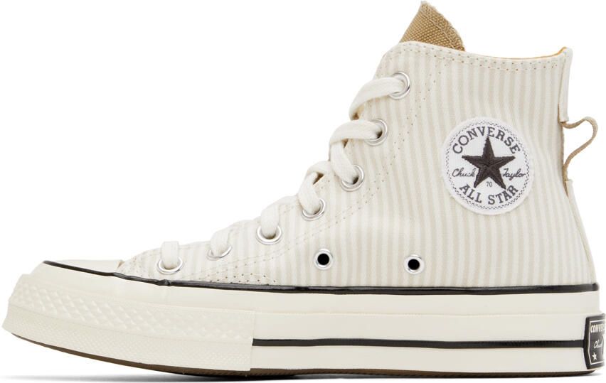 Converse Off-White & Beige Chuck 70 High-Top Sneakers - Picture 3
