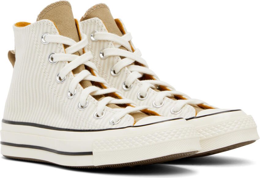 Converse Off-White & Beige Chuck 70 High-Top Sneakers - Picture 2