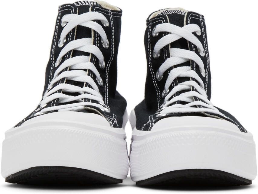 Converse Black & White Chuck Taylor All Star Move High Sneakers - Picture 2
