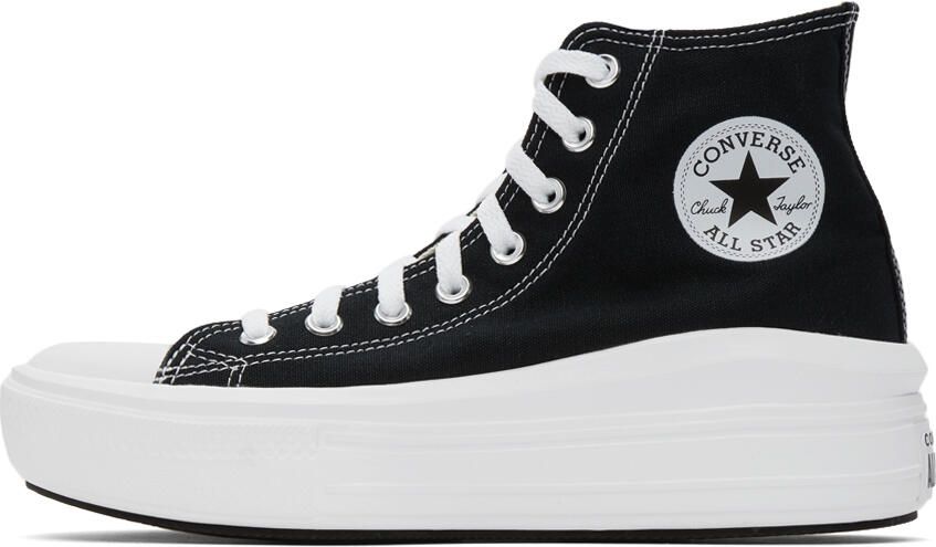 Converse Black & White Chuck Taylor All Star Move High Sneakers - Picture 4