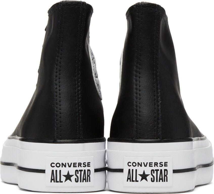 Converse Black Leather Chuck Taylor All Star Lift High Sneakers - Picture 3