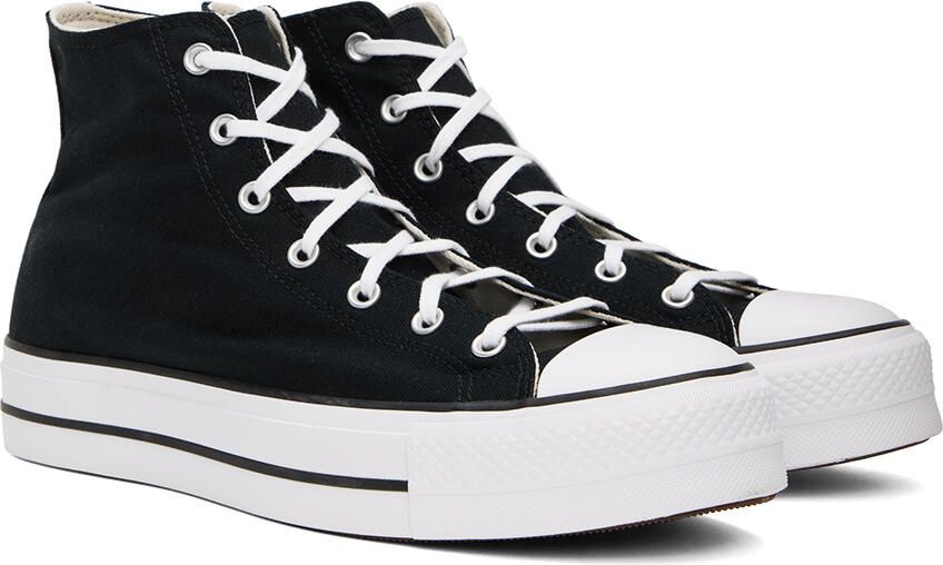 Converse Black & White Chuck Taylor All Star Platform Hi Sneakers - Picture 6