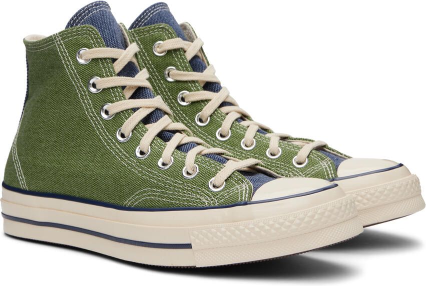 Converse Green & Navy Chuck 70 Hi Sneakers - Picture 3