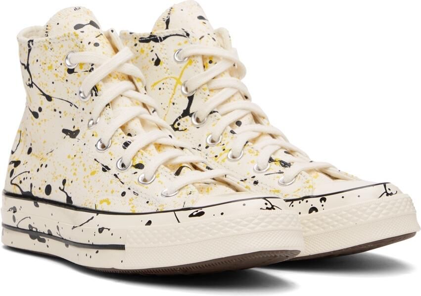Converse Off-White Paint Splatter Chuck 70 Hi Sneakers - Picture 2