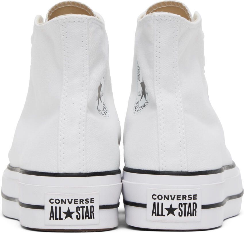 Converse White Leather Chuck Taylor All Star Platform Low Sneakers