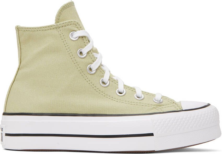 Converse Khaki CTAS Lift Hi Platform Sneakers - Picture 5