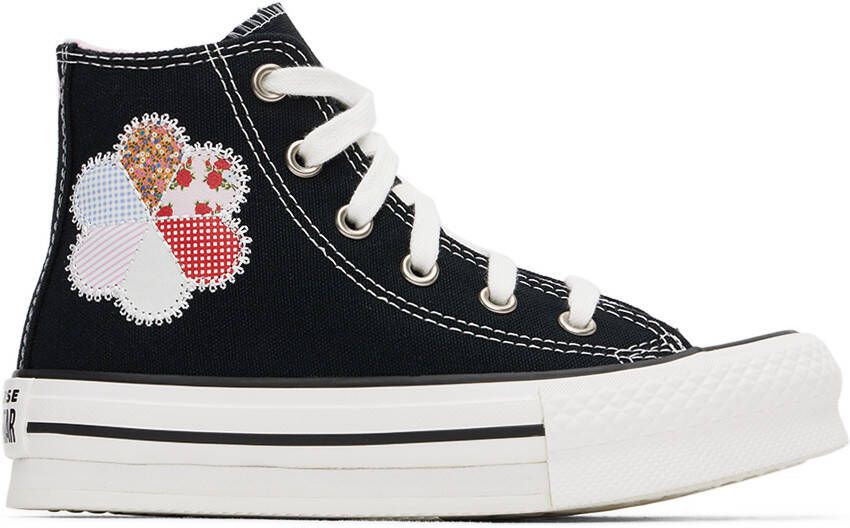 Converse Kids Black Chuck Taylor All Star Lift Patchwork Sneakers - Picture 5