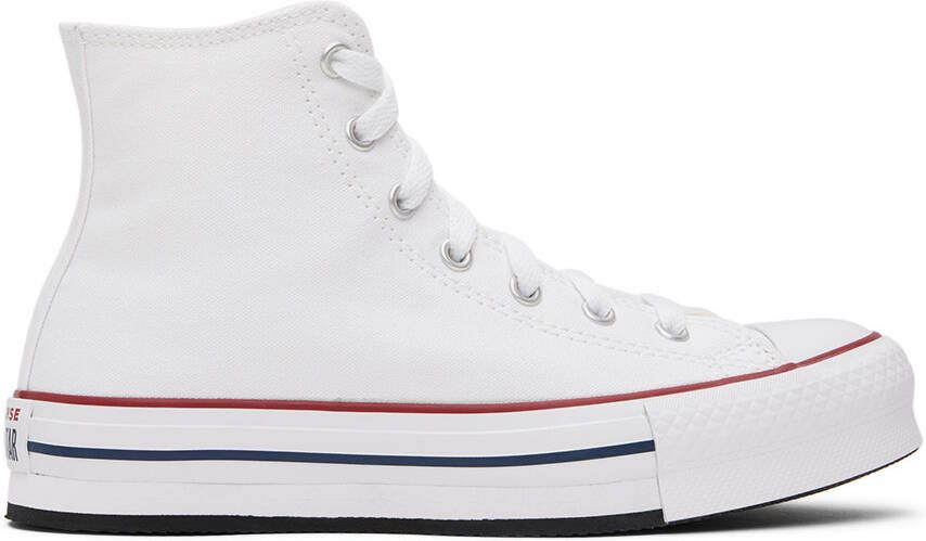 Converse Kids White Platform Chuck Taylor All Star Big Kids Sneakers - Picture 4