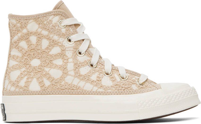 Converse Off-White & Beige Chuck 70 Hi Sneakers - Picture 5