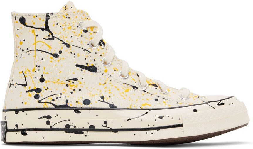 Converse Off-White Paint Splatter Chuck 70 Hi Sneakers - Picture 5