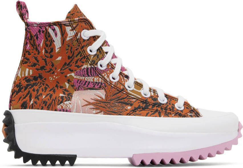Converse Pink & Orange Run Star Hike Tropical Florals Sneakers - Picture 6