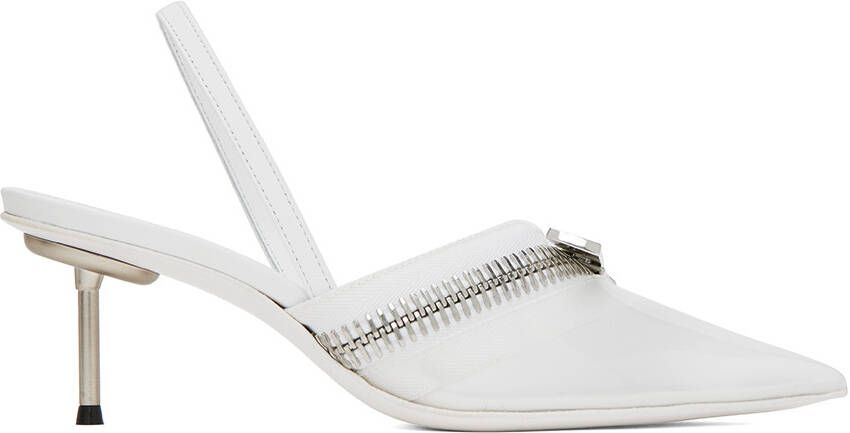 Coperni White Clear Zip Heels - Picture 5