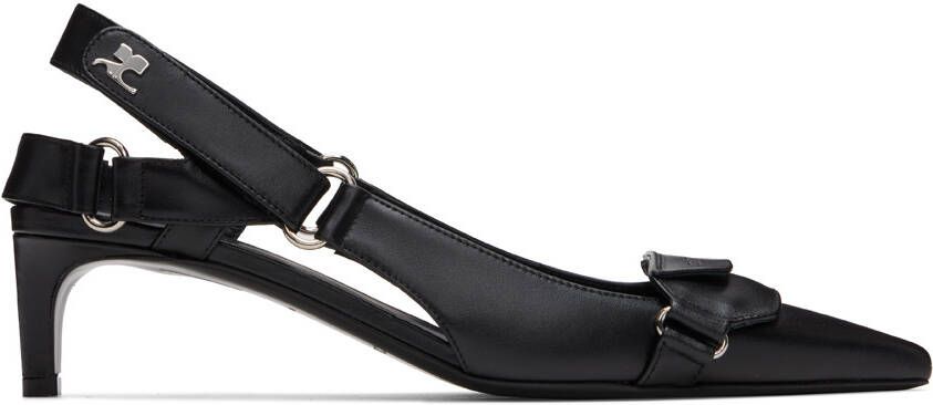 Courrèges Black Racer Slingback Heels