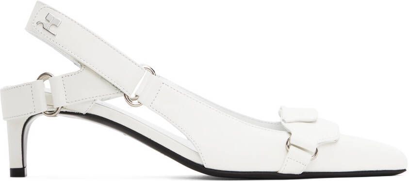 Courrèges White Racer Slingback Heels - Picture 5