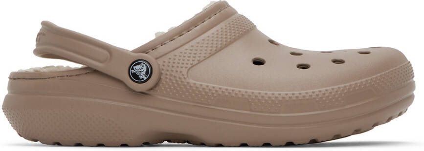Crocs Beige Classic Lined Clogs - Picture 5
