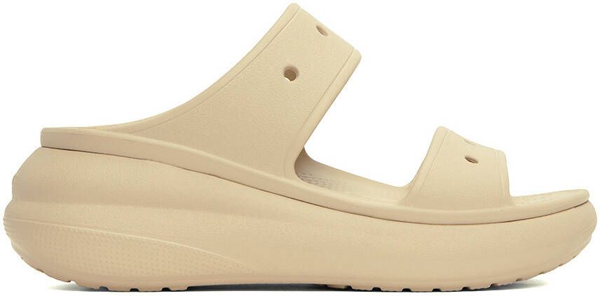 Crocs Beige Classic Crush Platform Sandals - Picture 3