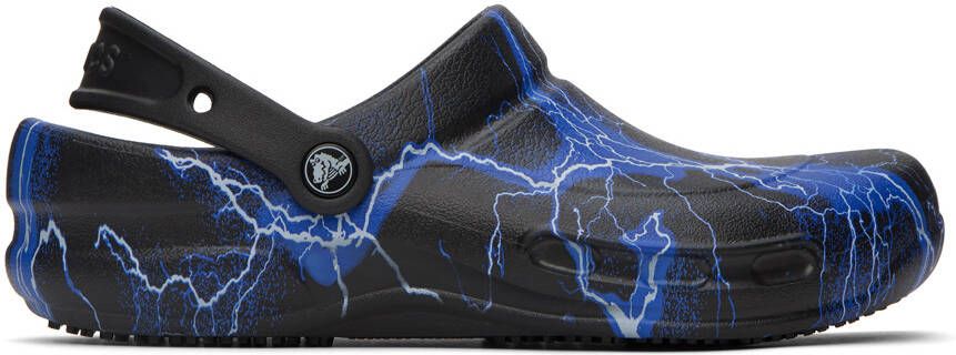 Crocs Black & Blue Bistro Graphic Clogs - Picture 5