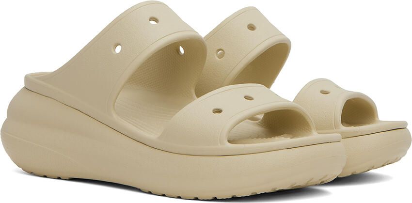 Crocs Beige Classic Crush Platform Sandals - Picture 4