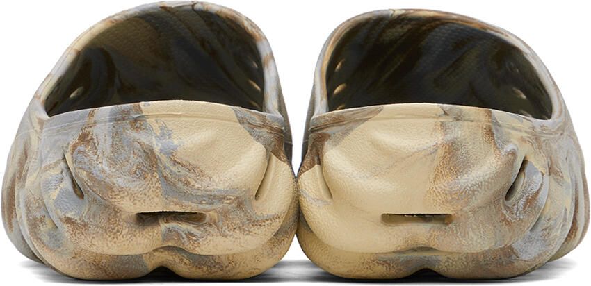 Crocs Beige Echo Marbled Slides - Picture 6