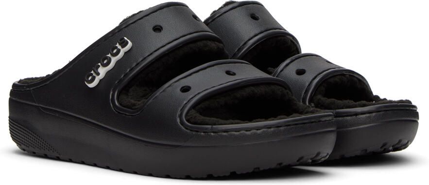 Crocs Black Classic Cozzzy Sandals - Picture 2