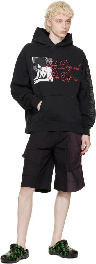 Crocs Black & Green Classic Hemp Leaf Clogs - Picture 3