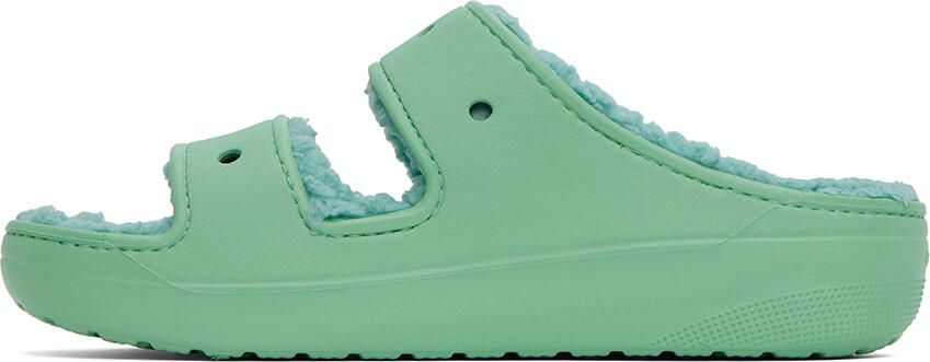 Crocs Green Classic Cozzzy Sandals - Picture 3