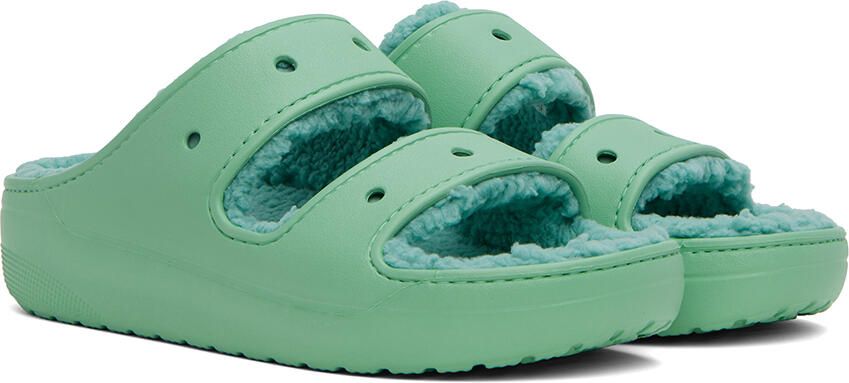 Crocs Green Classic Cozzzy Sandals - Picture 2