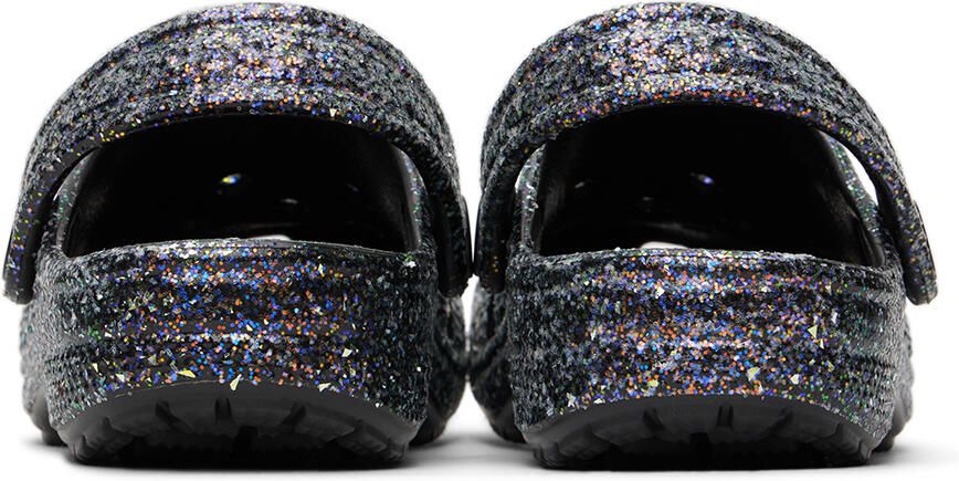 Crocs Kids Black Classic Glitter Clogs