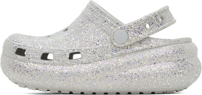 Crocs Kids Gray Cutie Crush Glitter Clogs - Picture 3