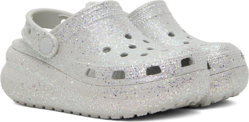 Crocs Kids Gray Cutie Crush Glitter Clogs - Picture 2