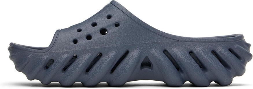 Crocs Kids Gray Echo Slides - Picture 4