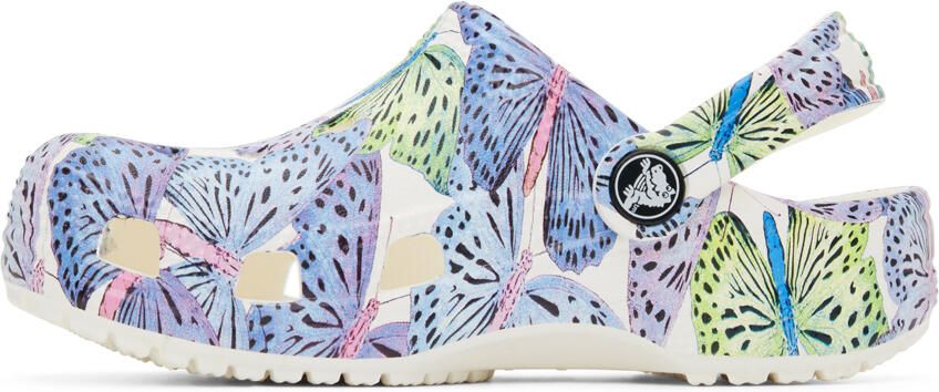 Crocs Kids White Classic Butterfly Clogs - Picture 3