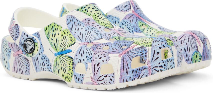 Crocs Kids White Classic Butterfly Clogs - Picture 2