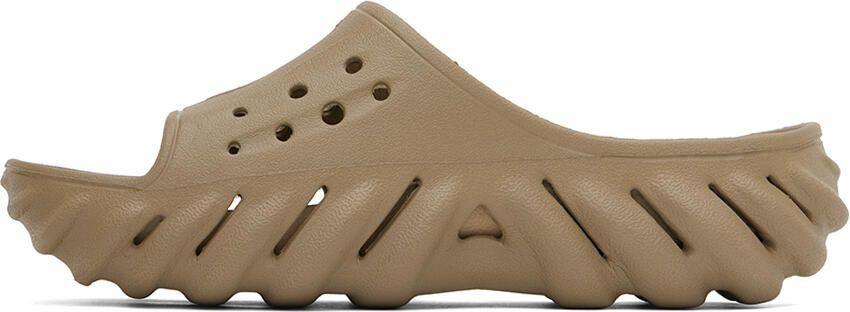 Crocs Taupe Echo Slides - Picture 4
