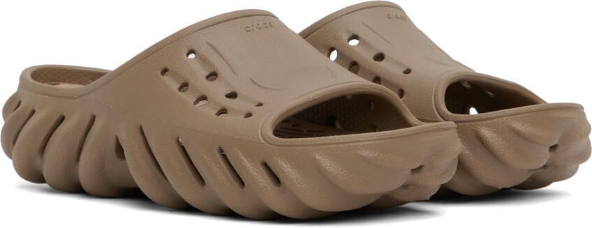 Crocs Taupe Echo Slides - Picture 2