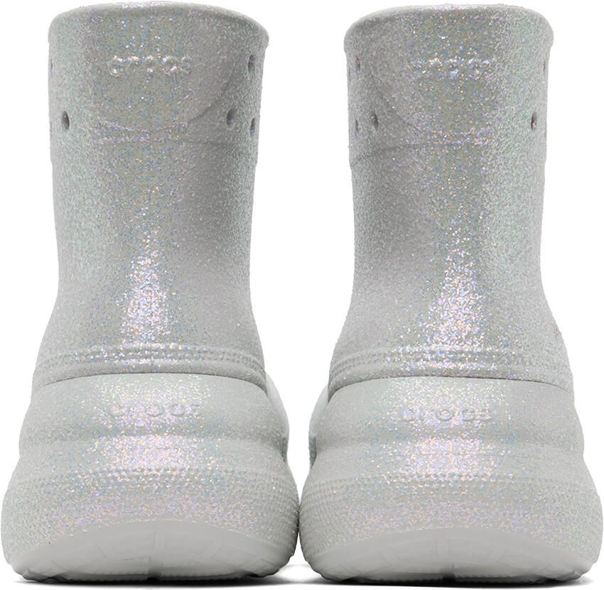 Crocs White Crush Glitter Boots