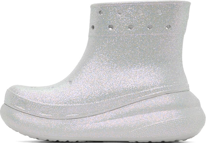 Crocs White Crush Glitter Boots - Picture 3