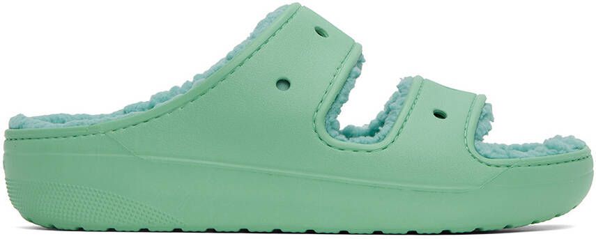 Crocs Green Classic Cozzzy Sandals - Picture 4