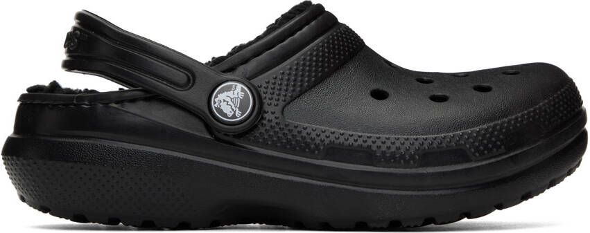 Crocs Kids Black Classic Lined Clogs - Picture 5