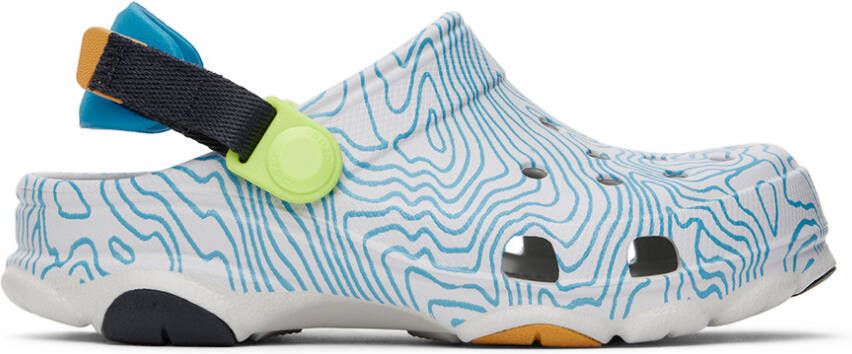 Crocs Kids Gray & Blue All-Terrain Topographic Clogs - Picture 4