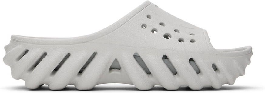 Crocs Kids Gray Echo Slides - Picture 2