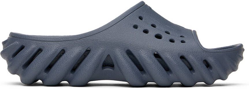 Crocs Kids Gray Echo Slides - Picture 5