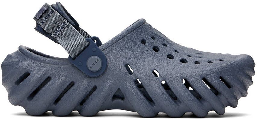 Crocs Kids Navy Echo Clogs - Picture 5