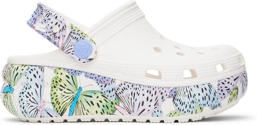 Crocs Kids White Classic Cutie Butterfly Clogs - Picture 4