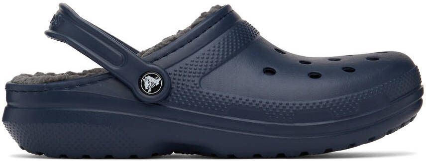 Crocs Navy Classic Lined Clogs - Picture 5