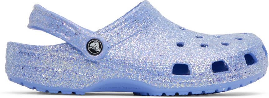 Crocs Purple Classic Glitter Clogs - Picture 5