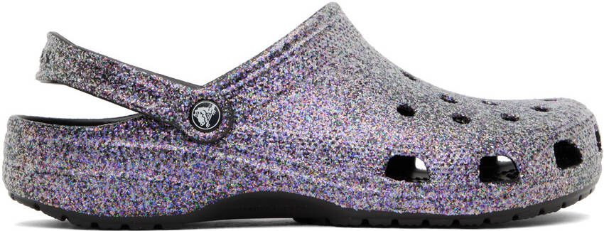 Crocs Purple Classic Glitter Clogs