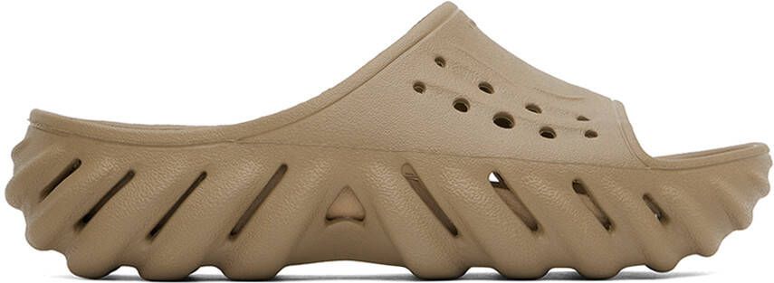 Crocs Taupe Echo Slides - Picture 3